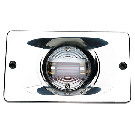 SEACHOICE Transom Light With SS Flange, Rectangular, 5-1/8"x3-1/16"x1"D 5361